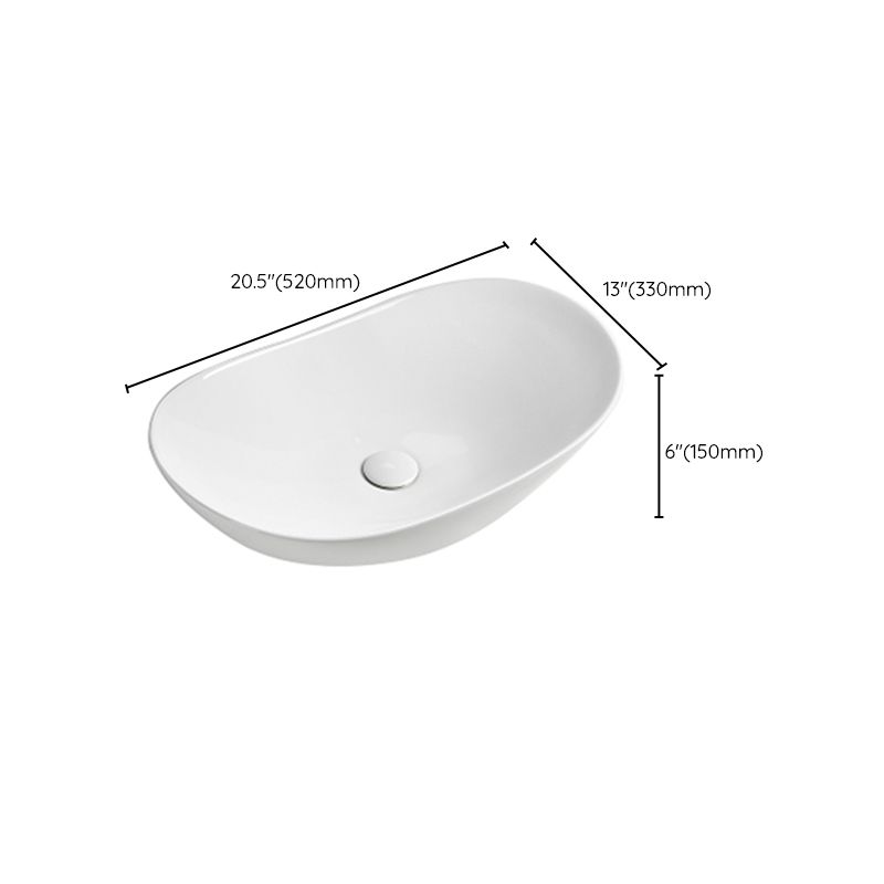 Modern Vessel Lavatory Sink Porcelain Oval with Faucet and Drain Assembly Vessel Sink Clearhalo 'Bathroom Remodel & Bathroom Fixtures' 'Bathroom Sinks & Faucet Components' 'Bathroom Sinks' 'bathroom_sink' 'Home Improvement' 'home_improvement' 'home_improvement_bathroom_sink' 1200x1200_7f9e2b44-9cc7-41e6-b8ec-dc69b262b8dc