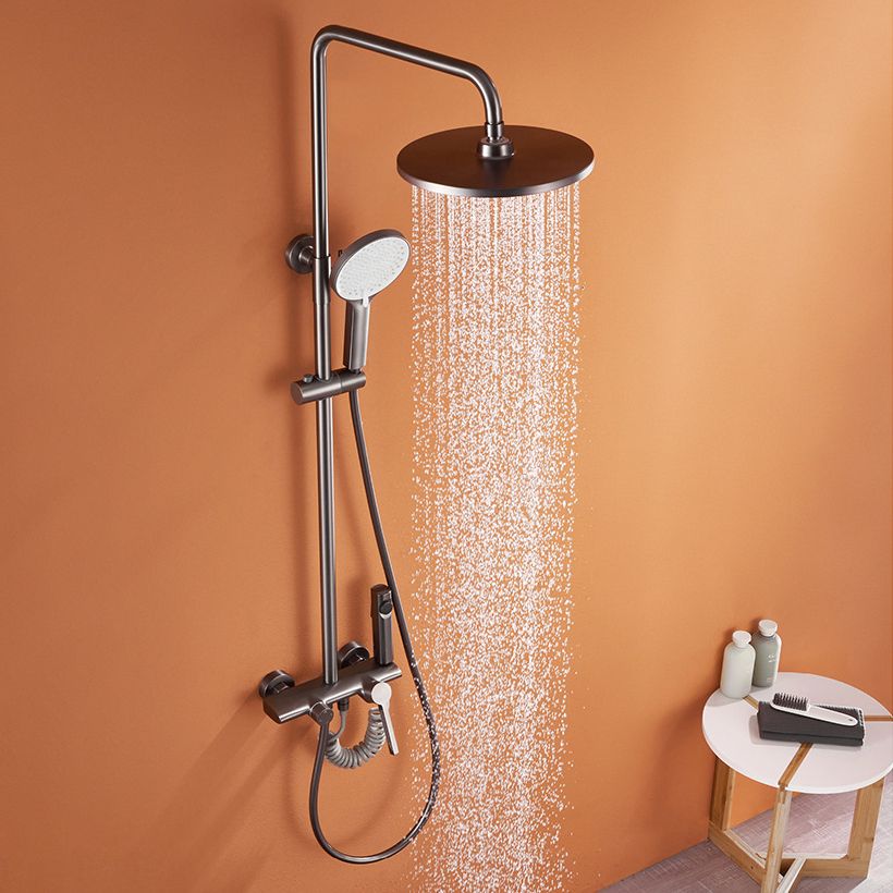 Lever Handle Shower Set Copper Adjustable Spray Pattern Round Wall Mount Shower Set Clearhalo 'Bathroom Remodel & Bathroom Fixtures' 'Home Improvement' 'home_improvement' 'home_improvement_shower_faucets' 'Shower Faucets & Systems' 'shower_faucets' 'Showers & Bathtubs Plumbing' 'Showers & Bathtubs' 1200x1200_7fa484e9-d207-455d-b490-f36c0d8b2574