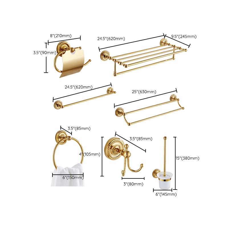 Traditional Golden Bath Hardware Set Copper Bathroom Accessory Kit Clearhalo 'Bathroom Hardware Sets' 'Bathroom Hardware' 'Bathroom Remodel & Bathroom Fixtures' 'bathroom_hardware_sets' 'Home Improvement' 'home_improvement' 'home_improvement_bathroom_hardware_sets' 1200x1200_7fc453b1-89b9-4106-8c54-fdb4a32f6eae