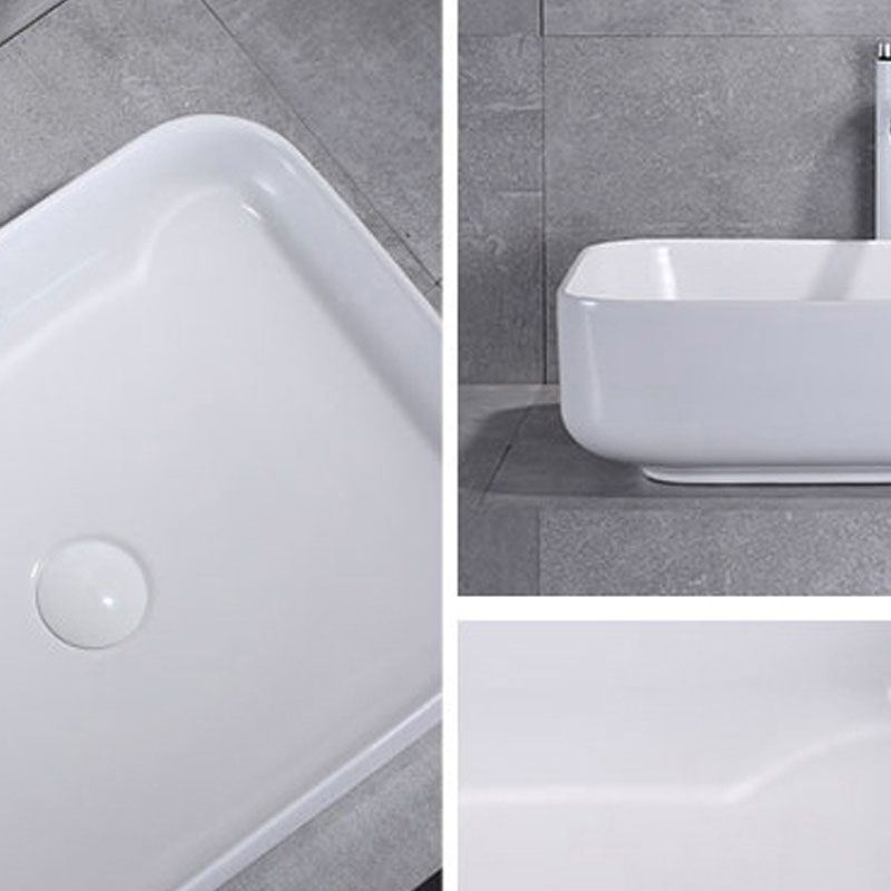 Bathroom Sink White Ceramic Faucet Single Handle Round Shape Sink Clearhalo 'Bathroom Remodel & Bathroom Fixtures' 'Bathroom Sinks & Faucet Components' 'Bathroom Sinks' 'bathroom_sink' 'Home Improvement' 'home_improvement' 'home_improvement_bathroom_sink' 1200x1200_7fd2d1ff-beff-46c5-a0e5-1ebc9aedd1a1