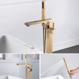 Floor Mounted Metal Freestanding Tub Filler Swivel Freestanding Tub Filler Trim in Gold Clearhalo 'Bathroom Remodel & Bathroom Fixtures' 'Bathtub Faucets' 'bathtub_faucets' 'Home Improvement' 'home_improvement' 'home_improvement_bathtub_faucets' 1200x1200_7fd66559-8289-4503-a777-c01f1761c32f