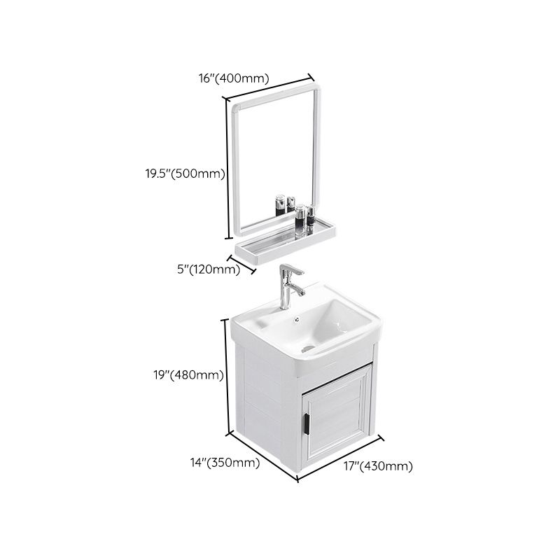 Wall Mount Modern White Bathroom Sink Vanity with Doors Sink Clearhalo 'Bathroom Remodel & Bathroom Fixtures' 'Bathroom Vanities' 'bathroom_vanities' 'Home Improvement' 'home_improvement' 'home_improvement_bathroom_vanities' 1200x1200_7fdfb793-0918-4254-81c0-368d50a9120d