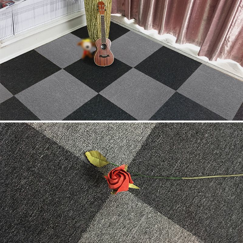 Dark Color Level Loop Carpet Tile Non-Skid Adhesive Tabs Indoor Carpet Tiles Clearhalo 'Carpet Tiles & Carpet Squares' 'carpet_tiles_carpet_squares' 'Flooring 'Home Improvement' 'home_improvement' 'home_improvement_carpet_tiles_carpet_squares' Walls and Ceiling' 1200x1200_7fece800-09a1-495a-9a1d-1dfd010e4ce8