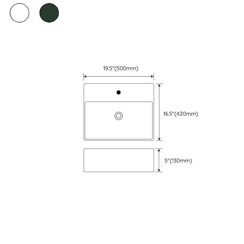 Ceramic Vessel Bath Sink Overflow Rectangular Swivel Faucet Bathroom Sink Clearhalo 'Bathroom Remodel & Bathroom Fixtures' 'Bathroom Sinks & Faucet Components' 'Bathroom Sinks' 'bathroom_sink' 'Home Improvement' 'home_improvement' 'home_improvement_bathroom_sink' 1200x1200_7fece9c6-40ae-4b0b-be17-98993297989c