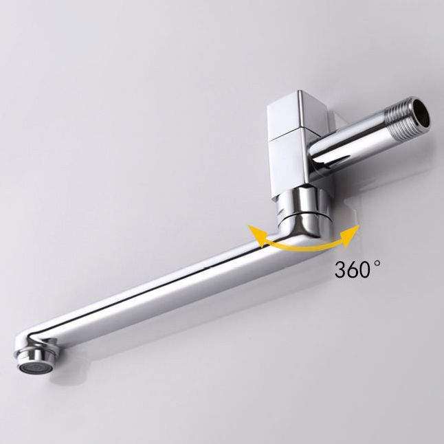 Contemporary Wall Mounted Bathroom Faucet Knob Handle Low Arc Rotatable Solid Brass Faucet Clearhalo 'Bathroom Remodel & Bathroom Fixtures' 'Bathroom Sink Faucets' 'Bathroom Sinks & Faucet Components' 'bathroom_sink_faucets' 'Home Improvement' 'home_improvement' 'home_improvement_bathroom_sink_faucets' 1200x1200_7ff12841-123a-4c98-902c-71df2ee8a54a