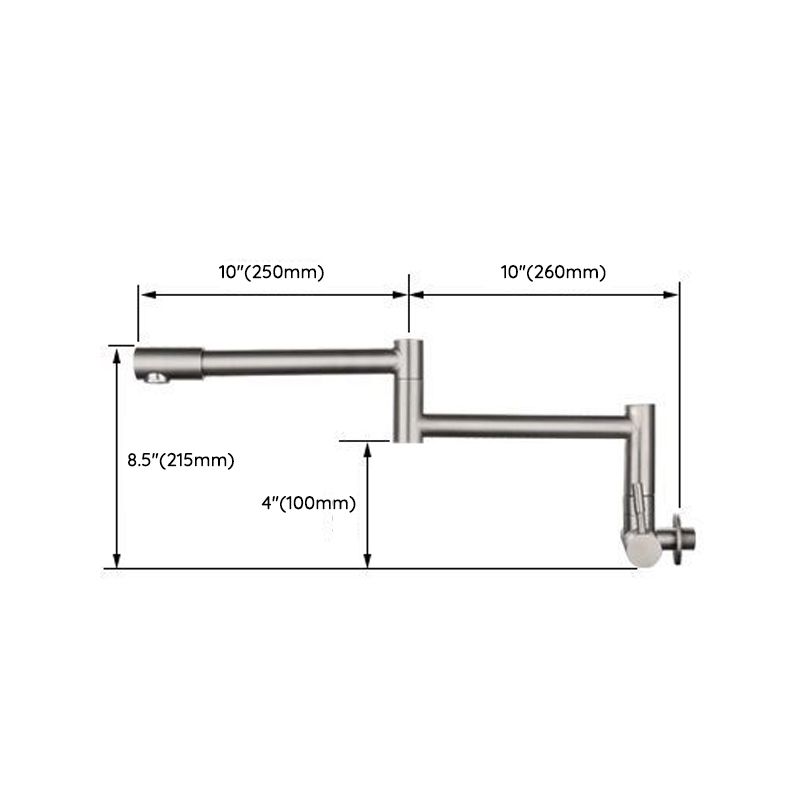 Stainless Steel Pot Filler Faucet with Single Handle No Sensor Faucet Clearhalo 'Home Improvement' 'home_improvement' 'home_improvement_kitchen_faucets' 'Kitchen Faucets' 'Kitchen Remodel & Kitchen Fixtures' 'Kitchen Sinks & Faucet Components' 'kitchen_faucets' 1200x1200_7ff237da-224f-468f-8c8c-3b08cad426e0