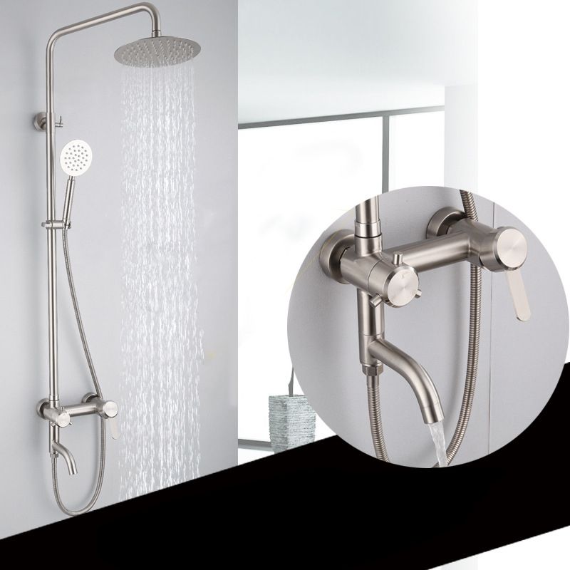 Modern Shower System Stainless Steel Adjustable Shower Head Shower Trim Clearhalo 'Bathroom Remodel & Bathroom Fixtures' 'Home Improvement' 'home_improvement' 'home_improvement_shower_faucets' 'Shower Faucets & Systems' 'shower_faucets' 'Showers & Bathtubs Plumbing' 'Showers & Bathtubs' 1200x1200_80068546-3e58-461a-a0de-b8f0856f918e