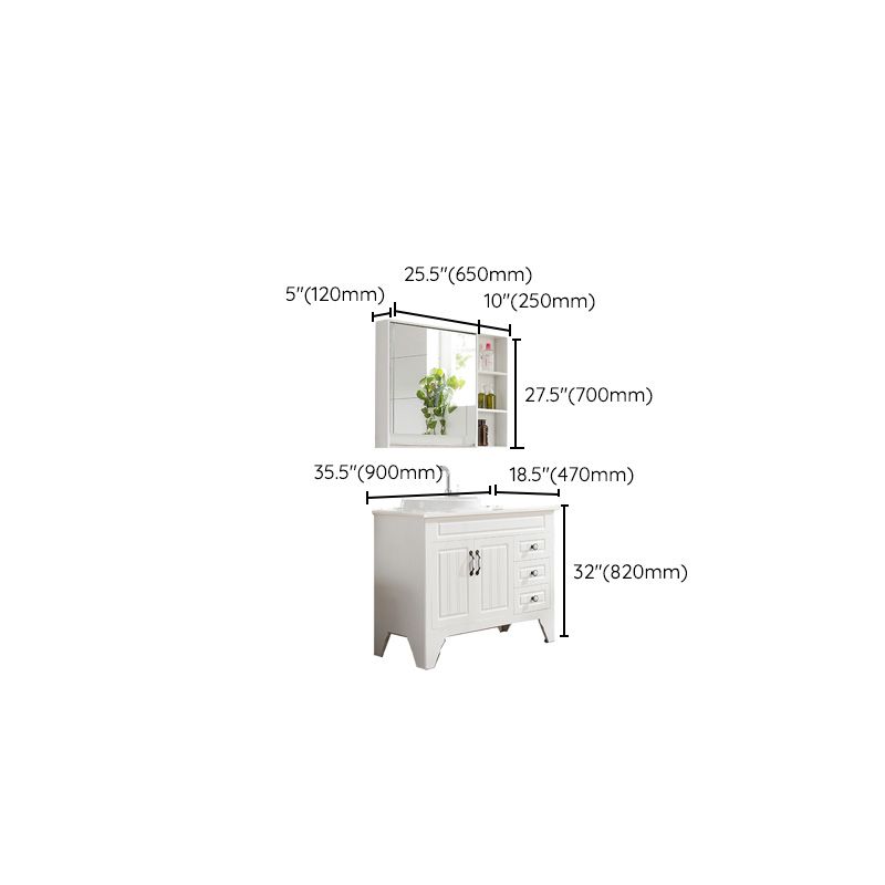 Wood Modern Sink Vanity Freestanding Bathroom Vanity with Mirror Clearhalo 'Bathroom Remodel & Bathroom Fixtures' 'Bathroom Vanities' 'bathroom_vanities' 'Home Improvement' 'home_improvement' 'home_improvement_bathroom_vanities' 1200x1200_803eaf94-08fc-4194-a6b7-3ab1b57863ab