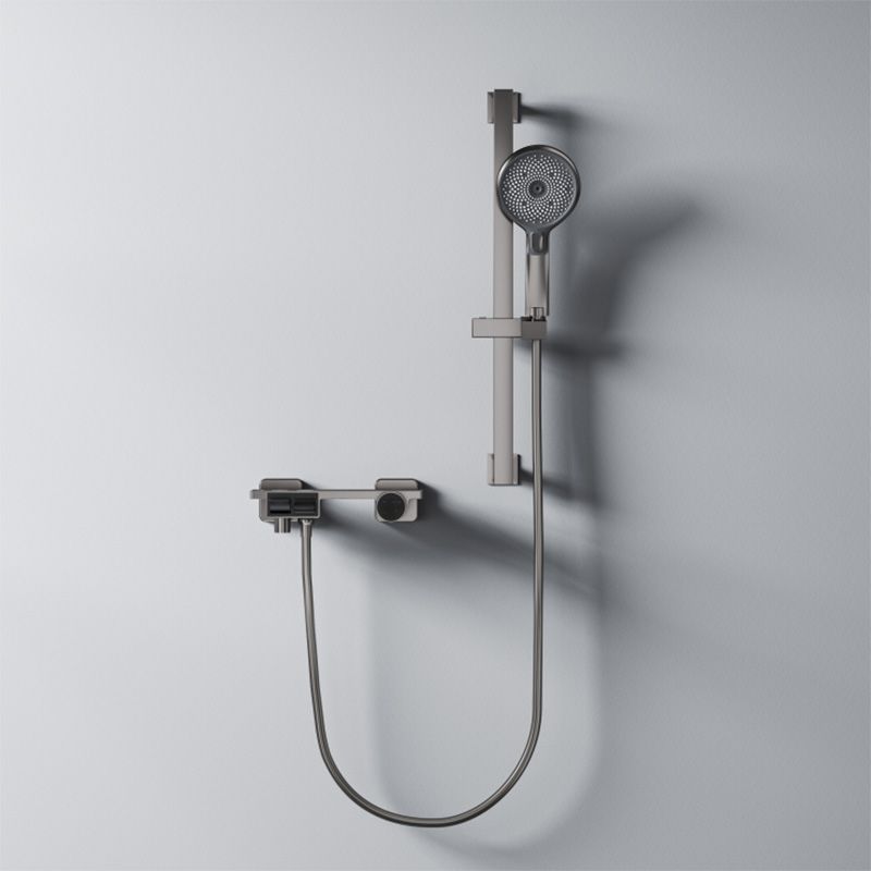 Classic Shower System Adjustable Spray Pattern Swivel Shower Combo with Slide Bar Clearhalo 'Bathroom Remodel & Bathroom Fixtures' 'Home Improvement' 'home_improvement' 'home_improvement_shower_faucets' 'Shower Faucets & Systems' 'shower_faucets' 'Showers & Bathtubs Plumbing' 'Showers & Bathtubs' 1200x1200_804a5637-48de-48df-a90c-e9d4e4fe132c