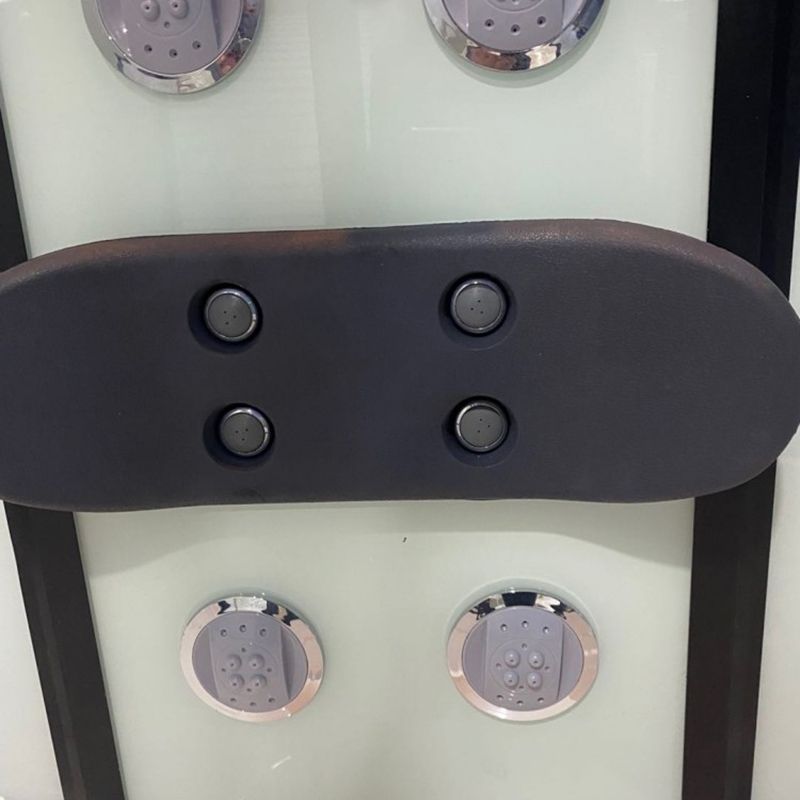 Framed Tub & Shower Kit Single Sliding Rounded Tinted Tub & Shower Kit Clearhalo 'Bathroom Remodel & Bathroom Fixtures' 'Home Improvement' 'home_improvement' 'home_improvement_shower_stalls_enclosures' 'Shower Stalls & Enclosures' 'shower_stalls_enclosures' 'Showers & Bathtubs' 1200x1200_80593c67-7a27-47f6-8284-49173d250bdf