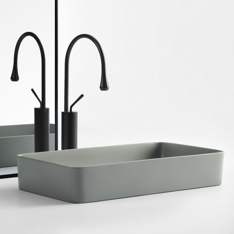 Modern Bathroom Sink Porcelain Rectangular with Pop-Up Drain Vessel Lavatory Sink Clearhalo 'Bathroom Remodel & Bathroom Fixtures' 'Bathroom Sinks & Faucet Components' 'Bathroom Sinks' 'bathroom_sink' 'Home Improvement' 'home_improvement' 'home_improvement_bathroom_sink' 1200x1200_806135eb-0aa8-46dd-b739-d60eb55a43ac