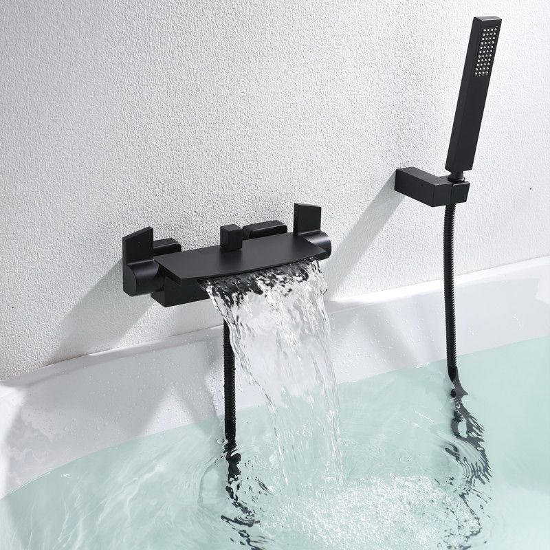 Classic Bath Faucet Solid Color Wall Mounted Waterfall Bathroom Faucet Clearhalo 'Bathroom Remodel & Bathroom Fixtures' 'Bathtub Faucets' 'bathtub_faucets' 'Home Improvement' 'home_improvement' 'home_improvement_bathtub_faucets' 1200x1200_807d1962-955b-4cd9-bdf7-49a6e26158d3