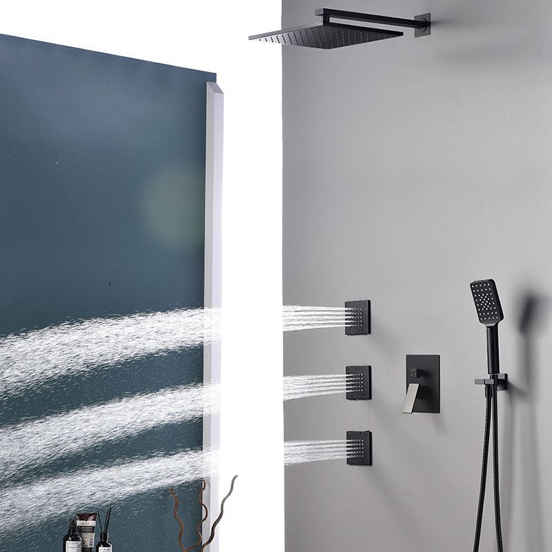 Square Black Spot Resist Shower Faucet Shower Arm Shower with Handheld Shower Head Clearhalo 'Bathroom Remodel & Bathroom Fixtures' 'Home Improvement' 'home_improvement' 'home_improvement_shower_faucets' 'Shower Faucets & Systems' 'shower_faucets' 'Showers & Bathtubs Plumbing' 'Showers & Bathtubs' 1200x1200_8083768a-39d4-415b-a7b4-ff94c5ae012e