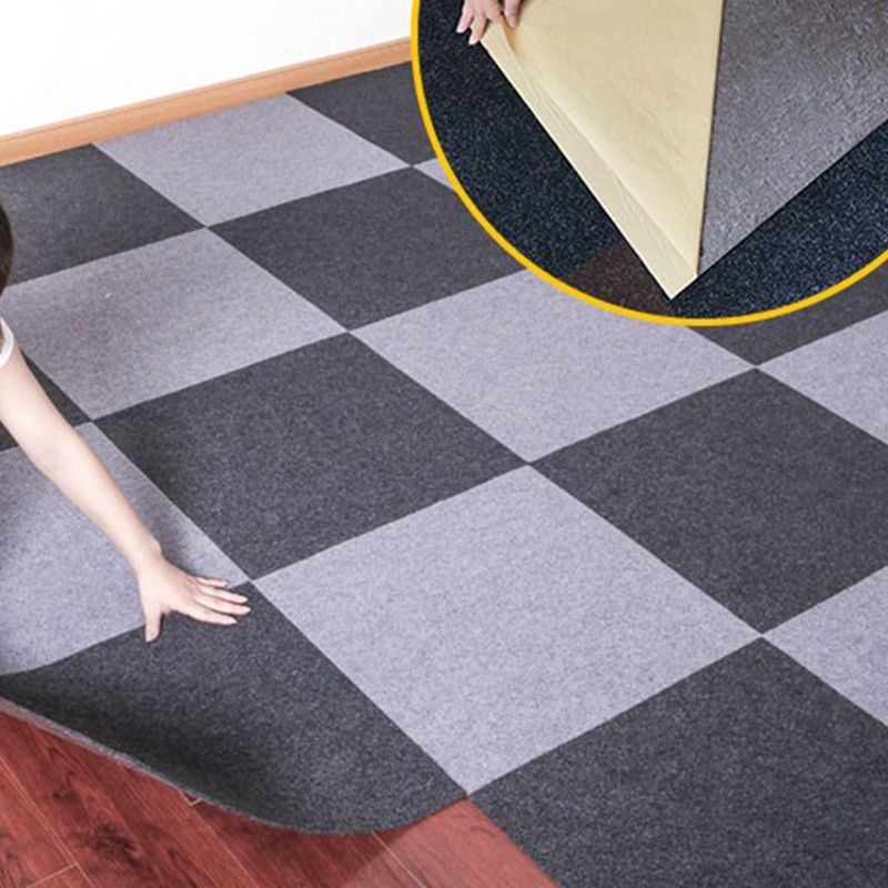 Carpet Tile Non-Skid Fade Resistant Solid Color Self-Stick Peel and Stick Carpet Tiles Clearhalo 'Carpet Tiles & Carpet Squares' 'carpet_tiles_carpet_squares' 'Flooring 'Home Improvement' 'home_improvement' 'home_improvement_carpet_tiles_carpet_squares' Walls and Ceiling' 1200x1200_8088a981-69df-4948-9430-747eb3695d2e