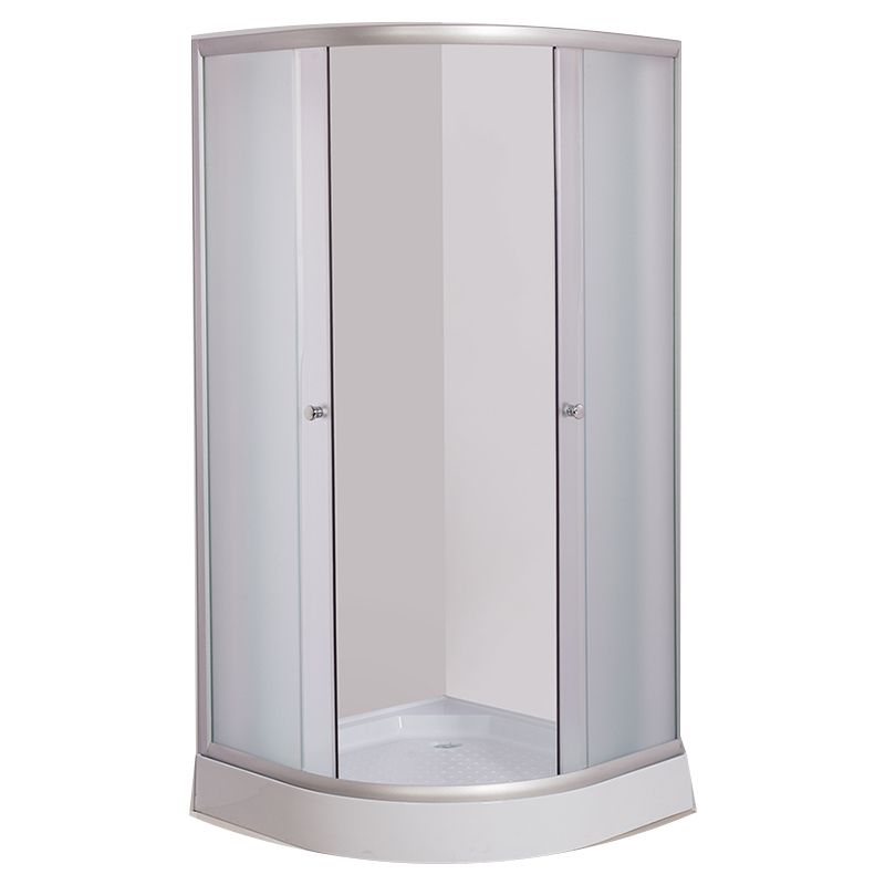 Tempered Glass Shower Enclosure Corner Round Clear Glass Shower Kit Clearhalo 'Bathroom Remodel & Bathroom Fixtures' 'Home Improvement' 'home_improvement' 'home_improvement_shower_stalls_enclosures' 'Shower Stalls & Enclosures' 'shower_stalls_enclosures' 'Showers & Bathtubs' 1200x1200_80947644-4029-4bff-814c-099d8a87e7c9