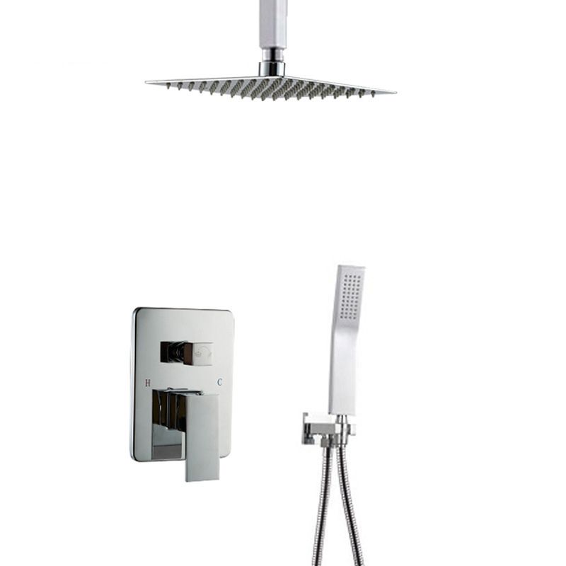 Modern Style Shower System Ceiling Mounted Spot Resist Handle Lever Shower System Clearhalo 'Bathroom Remodel & Bathroom Fixtures' 'Home Improvement' 'home_improvement' 'home_improvement_shower_faucets' 'Shower Faucets & Systems' 'shower_faucets' 'Showers & Bathtubs Plumbing' 'Showers & Bathtubs' 1200x1200_80b4eb20-a174-40f2-b722-3fc0c7d2e251