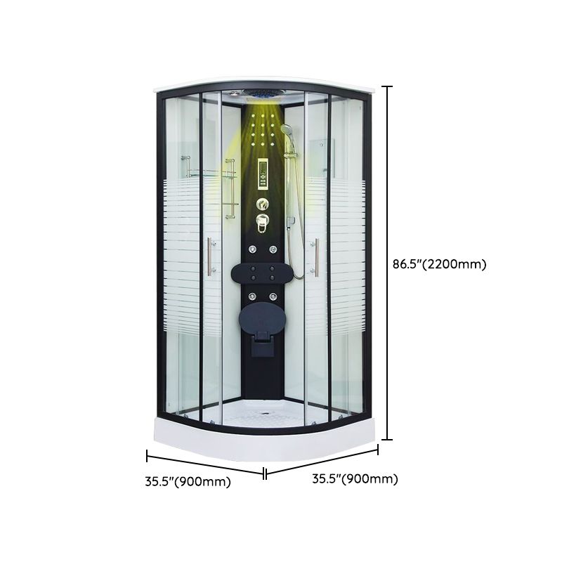 Framed Double Sliding Shower Kit Neo-Round Black Shower Stall Clearhalo 'Bathroom Remodel & Bathroom Fixtures' 'Home Improvement' 'home_improvement' 'home_improvement_shower_stalls_enclosures' 'Shower Stalls & Enclosures' 'shower_stalls_enclosures' 'Showers & Bathtubs' 1200x1200_80b73ae4-4bd8-4de9-a00e-5cb80400a935
