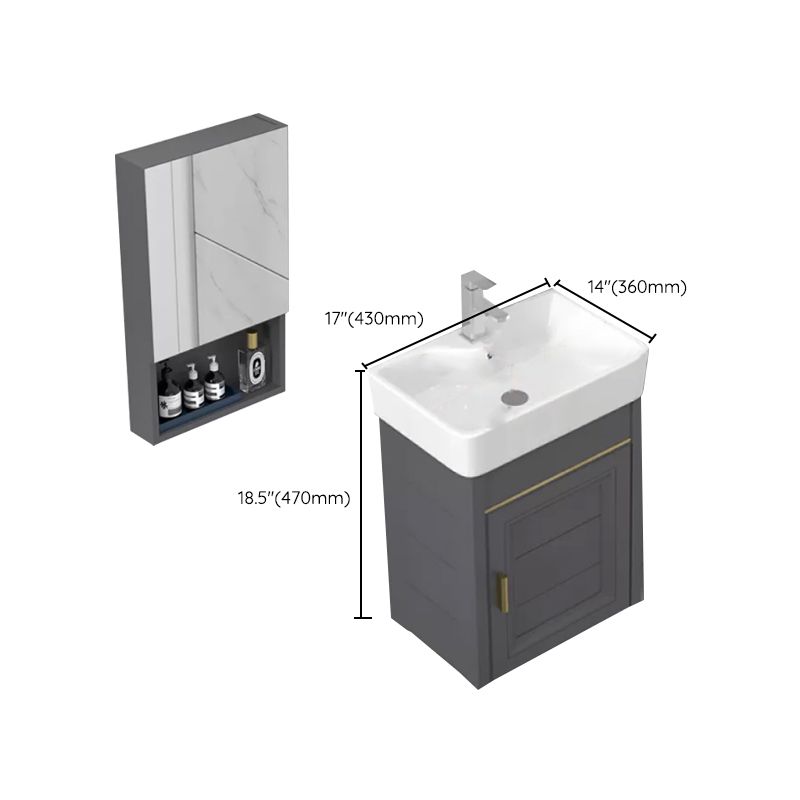 Modern Single Bath Vanity Wall Mount Ceramic Top Bathroom Vanity Clearhalo 'Bathroom Remodel & Bathroom Fixtures' 'Bathroom Vanities' 'bathroom_vanities' 'Home Improvement' 'home_improvement' 'home_improvement_bathroom_vanities' 1200x1200_80cb7bf6-0782-4c2a-a853-125dcb87ab41