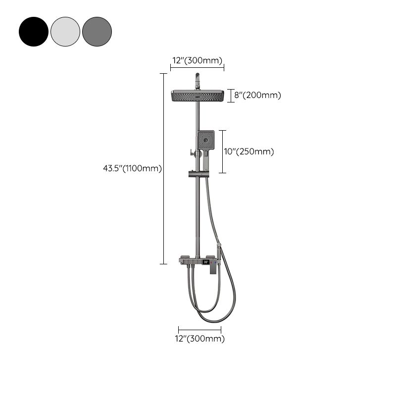 Contemporary Style Brass Shower Faucet Adjustable Spray Pattern Wall Mounted Shower Combo Clearhalo 'Bathroom Remodel & Bathroom Fixtures' 'Home Improvement' 'home_improvement' 'home_improvement_shower_faucets' 'Shower Faucets & Systems' 'shower_faucets' 'Showers & Bathtubs Plumbing' 'Showers & Bathtubs' 1200x1200_80ce88b4-6432-4208-a45d-38e71ff68dac