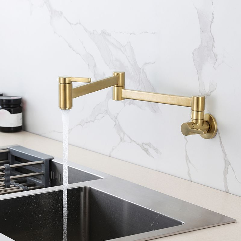 Modern Double Handle Wall Mounted Pot Filler Low Profile Filler Clearhalo 'Home Improvement' 'home_improvement' 'home_improvement_kitchen_faucets' 'Kitchen Faucets' 'Kitchen Remodel & Kitchen Fixtures' 'Kitchen Sinks & Faucet Components' 'kitchen_faucets' 1200x1200_80dd6cb0-a4cd-4962-90ed-f631a05b98d6