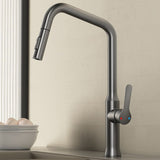 Swivel Spout Kitchen Sink Faucet 304 Stainless Steel with Pull Out Sprayer Clearhalo 'Home Improvement' 'home_improvement' 'home_improvement_kitchen_faucets' 'Kitchen Faucets' 'Kitchen Remodel & Kitchen Fixtures' 'Kitchen Sinks & Faucet Components' 'kitchen_faucets' 1200x1200_81076d0e-0eff-4745-90aa-161fc8775e6b