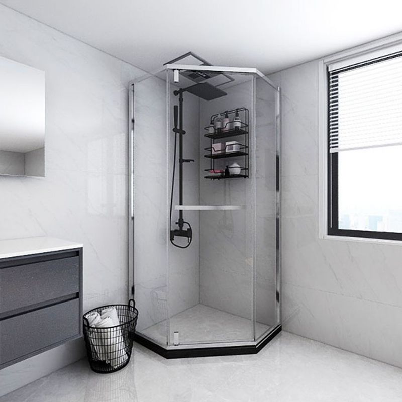 Neo-Angle 304 Stainless Steel Shower Enclosure with Single Door Handle Clearhalo 'Bathroom Remodel & Bathroom Fixtures' 'Home Improvement' 'home_improvement' 'home_improvement_shower_stalls_enclosures' 'Shower Stalls & Enclosures' 'shower_stalls_enclosures' 'Showers & Bathtubs' 1200x1200_8109655a-f0fd-4dcc-9fa5-74a7692eddb0