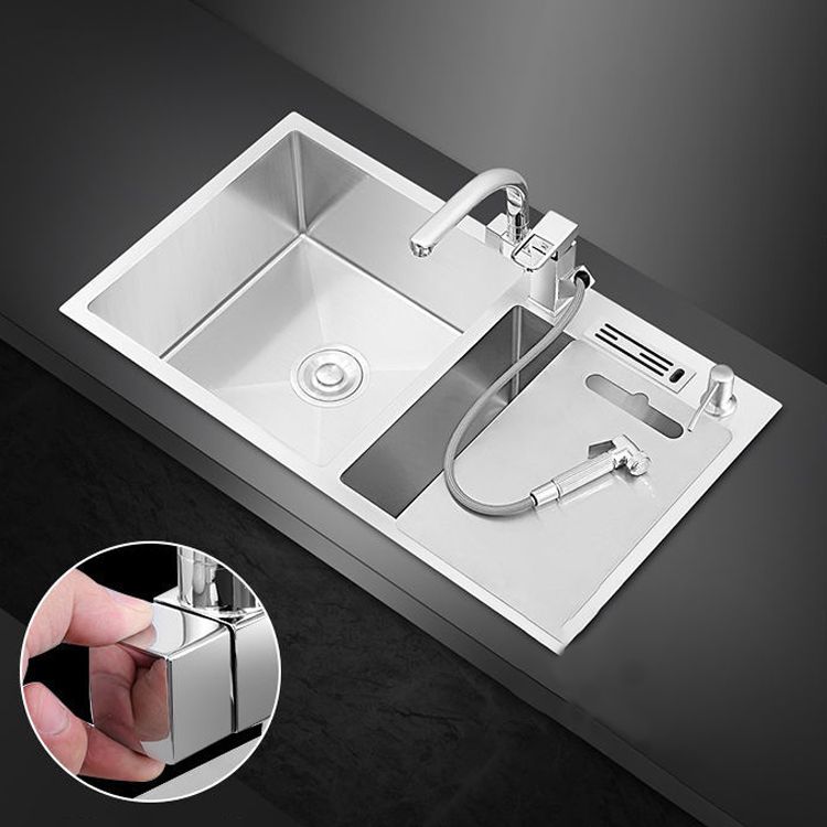 Contemporary Style Kitchen Sink Stainless Steel 2 Holes Kitchen Double Sink Clearhalo 'Home Improvement' 'home_improvement' 'home_improvement_kitchen_sinks' 'Kitchen Remodel & Kitchen Fixtures' 'Kitchen Sinks & Faucet Components' 'Kitchen Sinks' 'kitchen_sinks' 1200x1200_81208d5b-08eb-478c-882c-7c750bbbafd8