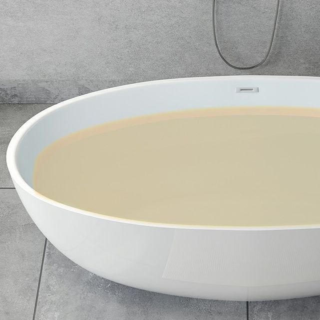 Modern Soaking Freestanding Bath Tub Acrylic Oval Bathtub with Overflow ...