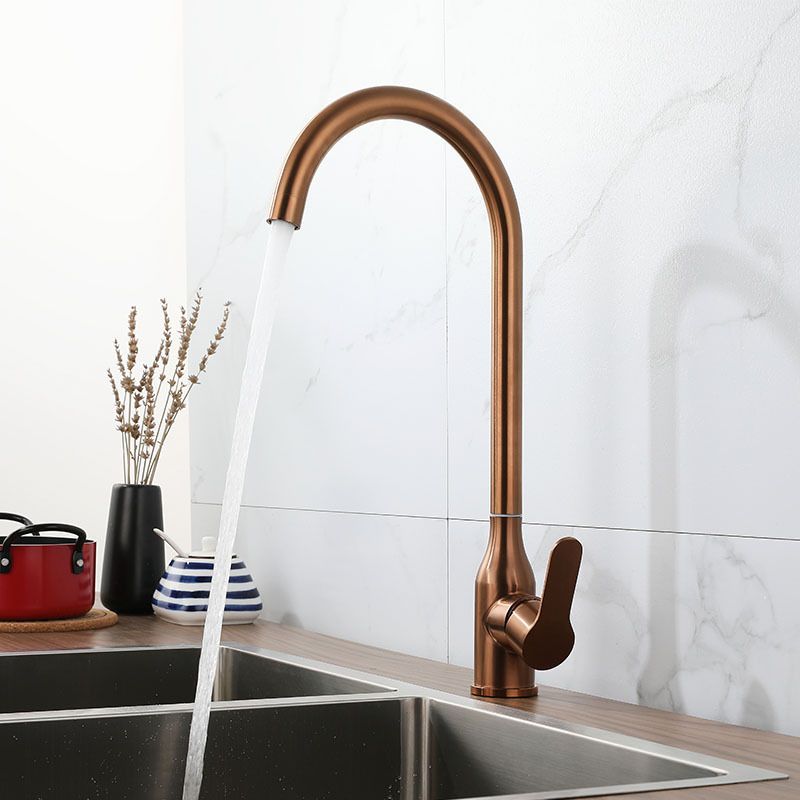 Contemporary Pull down Single Handle Standard Kitchen Faucet High Arch Water Filler Clearhalo 'Home Improvement' 'home_improvement' 'home_improvement_kitchen_faucets' 'Kitchen Faucets' 'Kitchen Remodel & Kitchen Fixtures' 'Kitchen Sinks & Faucet Components' 'kitchen_faucets' 1200x1200_8140e7a3-f5a4-4527-b939-f8f6ac7942c3