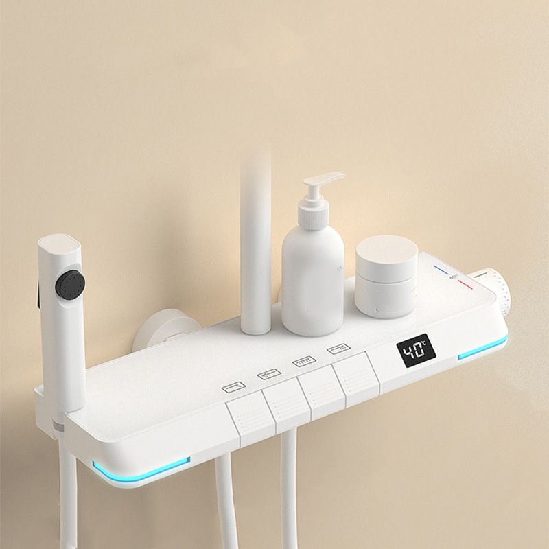 Modern Style Wall Mounted Shower Combo with Thermostatic Shower System Clearhalo 'Bathroom Remodel & Bathroom Fixtures' 'Home Improvement' 'home_improvement' 'home_improvement_shower_faucets' 'Shower Faucets & Systems' 'shower_faucets' 'Showers & Bathtubs Plumbing' 'Showers & Bathtubs' 1200x1200_8151c2b0-ee2b-46af-8f54-c2d9a0d22469