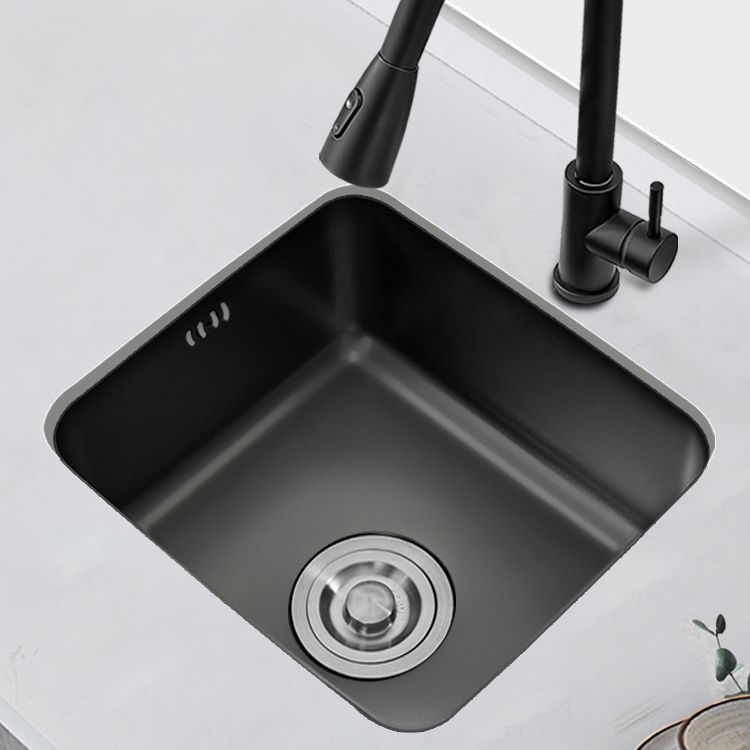 Contemporary Stainless Steel Sink in black with Strainer Drop-In Kitchen Sink Clearhalo 'Home Improvement' 'home_improvement' 'home_improvement_kitchen_sinks' 'Kitchen Remodel & Kitchen Fixtures' 'Kitchen Sinks & Faucet Components' 'Kitchen Sinks' 'kitchen_sinks' 1200x1200_81573ab7-4f64-4cd6-ac7e-6ea79e27b3ce
