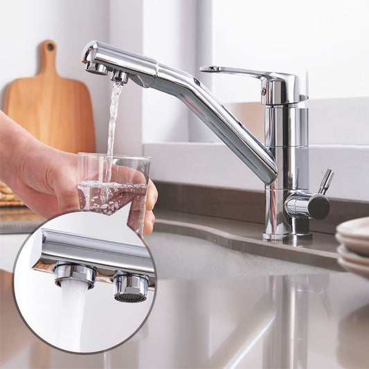 Contemporary Single Handle Kitchen Faucet Rotatable 1-Hold Bar Faucet Clearhalo 'Home Improvement' 'home_improvement' 'home_improvement_kitchen_faucets' 'Kitchen Faucets' 'Kitchen Remodel & Kitchen Fixtures' 'Kitchen Sinks & Faucet Components' 'kitchen_faucets' 1200x1200_8161645e-30b8-4940-9f01-e65bf5c98bdc