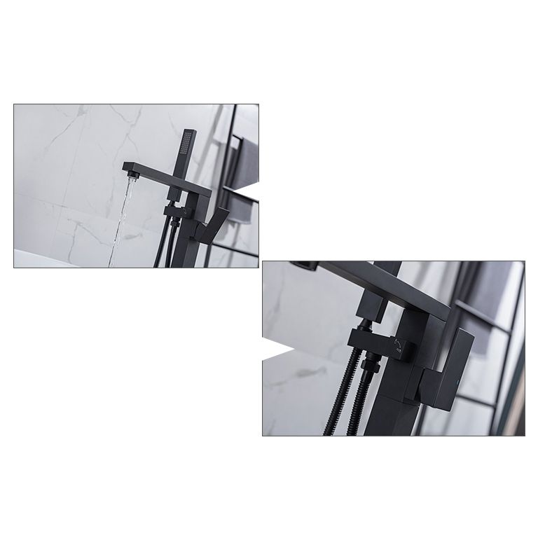 Traditional Floor Mounted Metal Freestanding Tub Filler Swivel Tub Filler Trim Clearhalo 'Bathroom Remodel & Bathroom Fixtures' 'Bathtub Faucets' 'bathtub_faucets' 'Home Improvement' 'home_improvement' 'home_improvement_bathtub_faucets' 1200x1200_8166405c-c619-4545-a002-405ae672d167