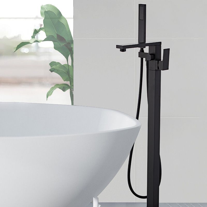 Modern Floor Mounted Freestanding Faucet 1-Handle Fixed Bath Filler Trim Clearhalo 'Bathroom Remodel & Bathroom Fixtures' 'Bathtub Faucets' 'bathtub_faucets' 'Home Improvement' 'home_improvement' 'home_improvement_bathtub_faucets' 1200x1200_816e9d31-c8b8-4d5b-977f-b8a2406ef08a