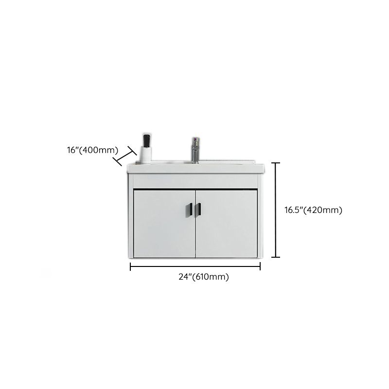 Contemporary Sink Vanity Solid Color Mirror Cabinet Space Saver Vanity for Bathroom Clearhalo 'Bathroom Remodel & Bathroom Fixtures' 'Bathroom Vanities' 'bathroom_vanities' 'Home Improvement' 'home_improvement' 'home_improvement_bathroom_vanities' 1200x1200_818dedf6-dcbf-4c8e-b3aa-0dc103a24321