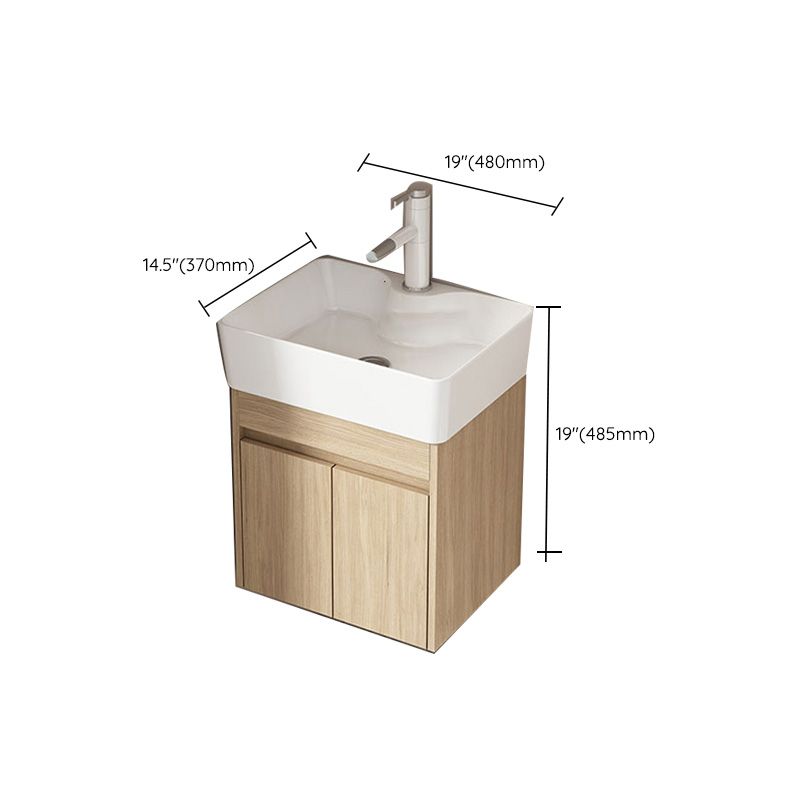 Basic Wooden Sink Vanity Wall-Mounted Vanity Cabinet with Mirror Cabinet Clearhalo 'Bathroom Remodel & Bathroom Fixtures' 'Bathroom Vanities' 'bathroom_vanities' 'Home Improvement' 'home_improvement' 'home_improvement_bathroom_vanities' 1200x1200_819b6793-f3a9-4b12-994e-8780fd1947f4