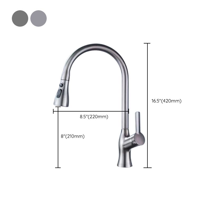 Modern 1-Handle Faucet Pull down with Water Dispenser Standard Kitchen Faucet Clearhalo 'Home Improvement' 'home_improvement' 'home_improvement_kitchen_faucets' 'Kitchen Faucets' 'Kitchen Remodel & Kitchen Fixtures' 'Kitchen Sinks & Faucet Components' 'kitchen_faucets' 1200x1200_81a03996-604c-4077-be7a-c9cb67b66a07