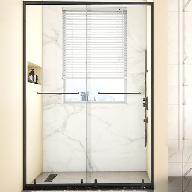 Tempered Shower Bath Door Double Sliding Shower Door with 2 Handle Clearhalo 'Bathroom Remodel & Bathroom Fixtures' 'Home Improvement' 'home_improvement' 'home_improvement_shower_tub_doors' 'Shower and Tub Doors' 'shower_tub_doors' 'Showers & Bathtubs' 1200x1200_81bee904-a09e-4c50-9f0a-b3207aafbd76
