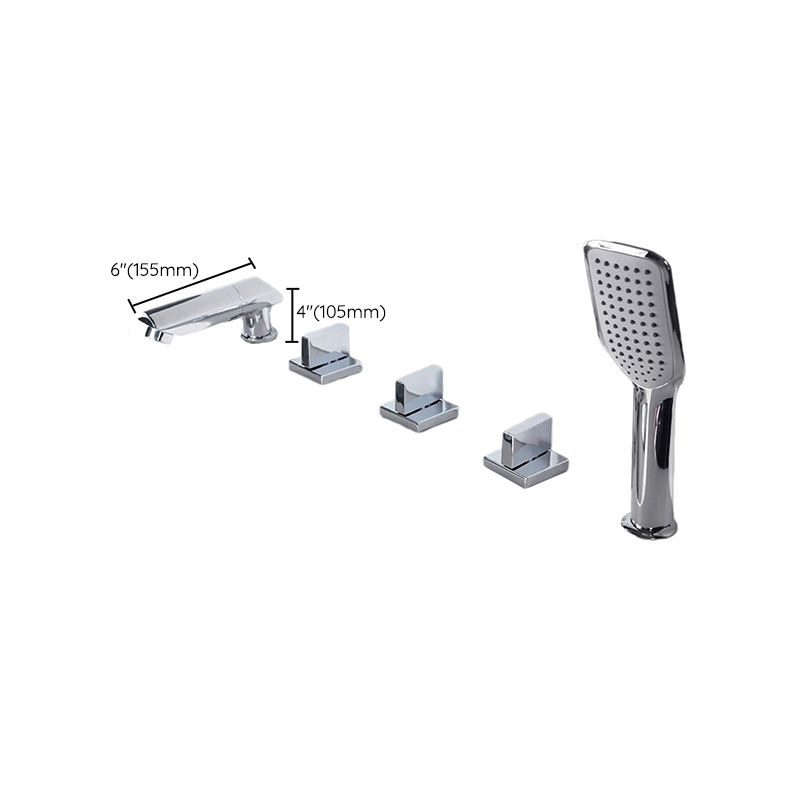 Contemporary Style Bathroom Faucet Metal Deck Mounted Bathroom Faucet Clearhalo 'Bathroom Remodel & Bathroom Fixtures' 'Bathtub Faucets' 'bathtub_faucets' 'Home Improvement' 'home_improvement' 'home_improvement_bathtub_faucets' 1200x1200_81c45e98-0854-4d46-84f7-275c8b813d06