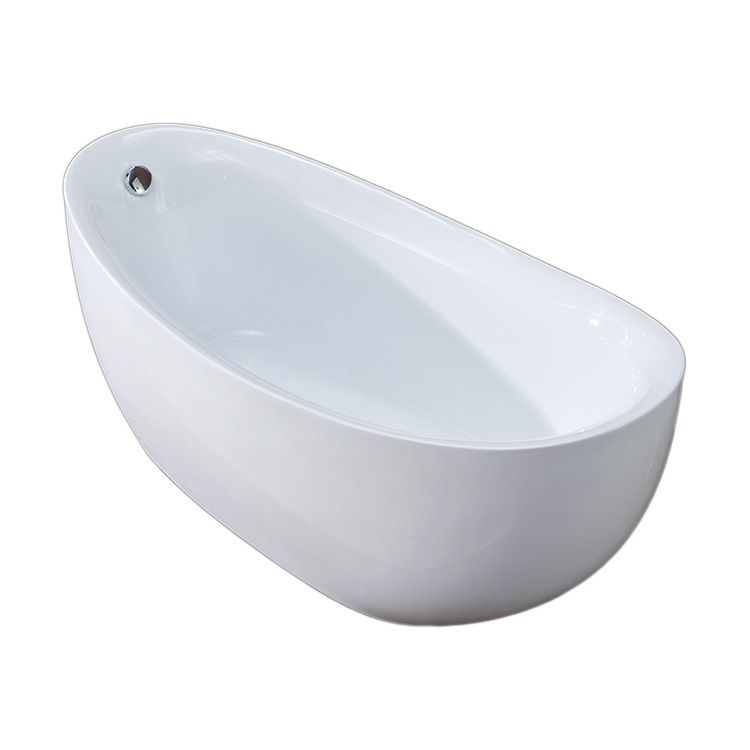 Modern White Bathtub Stand Alone Acrylic Soaking Left Oval Bath Clearhalo 'Bathroom Remodel & Bathroom Fixtures' 'Bathtubs' 'Home Improvement' 'home_improvement' 'home_improvement_bathtubs' 'Showers & Bathtubs' 1200x1200_81cd696d-b364-4782-93bc-0fcaf7e838b6