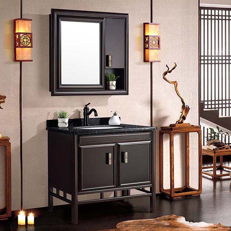 Traditional Wood Sink Vanity Solid Color Wall Mount Vanity Cabinet Clearhalo 'Bathroom Remodel & Bathroom Fixtures' 'Bathroom Vanities' 'bathroom_vanities' 'Home Improvement' 'home_improvement' 'home_improvement_bathroom_vanities' 1200x1200_81d7a503-897b-4b26-b26d-2a0557401c22