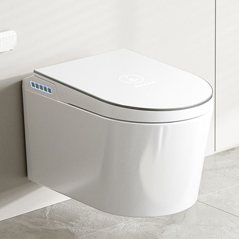 White Smart Bidet Ceramic Elongated Wall Mount with Soft Close Heated Seat Clearhalo 'Bathroom Remodel & Bathroom Fixtures' 'Bidets' 'Home Improvement' 'home_improvement' 'home_improvement_bidets' 'Toilets & Bidets' 1200x1200_81e80daf-bad8-4cdb-8ae4-4fe4bf3ef9bf