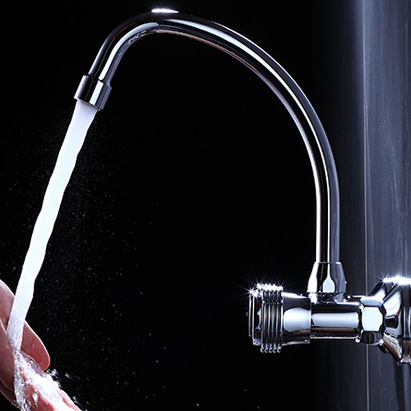 Contemporary Single Handle Kitchen Faucet Wall Mounted Bar Faucet in Chrome Clearhalo 'Home Improvement' 'home_improvement' 'home_improvement_kitchen_faucets' 'Kitchen Faucets' 'Kitchen Remodel & Kitchen Fixtures' 'Kitchen Sinks & Faucet Components' 'kitchen_faucets' 1200x1200_81e82aab-fcb4-42a9-a372-79e16d0ef5bc