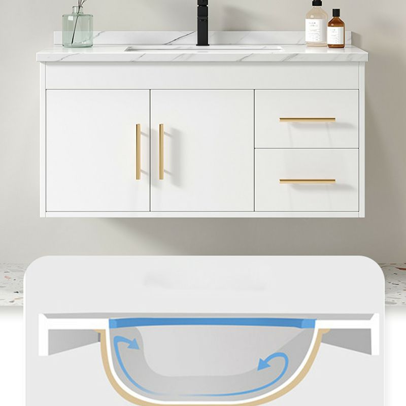 Contemporary Bathroom Vanity Set Wall-Mounted with Soft Close Door Clearhalo 'Bathroom Remodel & Bathroom Fixtures' 'Bathroom Vanities' 'bathroom_vanities' 'Home Improvement' 'home_improvement' 'home_improvement_bathroom_vanities' 1200x1200_81f82a89-fcbc-44cb-8cd1-1d8a326de951