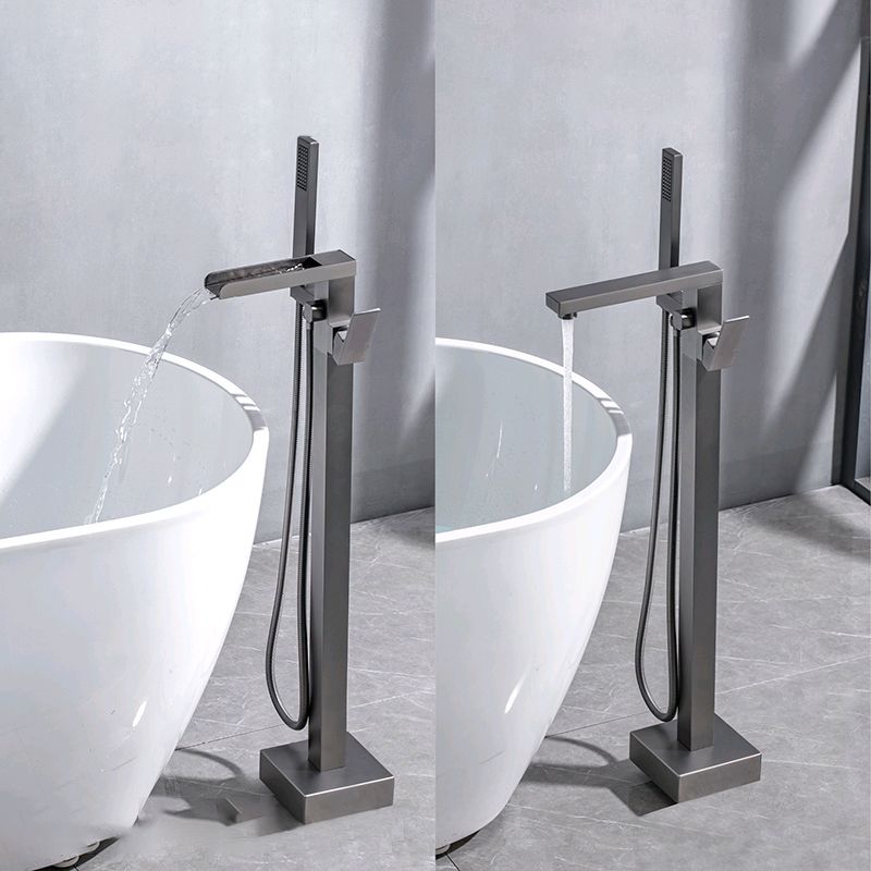 Modern Floor Mounted Metal Freestanding Tub Filler One Handle Freestanding Bathtub Faucet Clearhalo 'Bathroom Remodel & Bathroom Fixtures' 'Bathtub Faucets' 'bathtub_faucets' 'Home Improvement' 'home_improvement' 'home_improvement_bathtub_faucets' 1200x1200_81ff7b77-96e7-4fb4-b416-63292adfd585