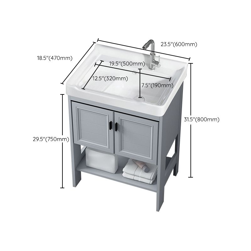 Modern Console Sink Porcelain Rectangular with Right Basin and Faucet Trough Sink Clearhalo 'Bathroom Remodel & Bathroom Fixtures' 'Bathroom Sinks & Faucet Components' 'Bathroom Sinks' 'bathroom_sink' 'Home Improvement' 'home_improvement' 'home_improvement_bathroom_sink' 1200x1200_8215d188-03c5-4ac9-a58e-4547c3f9dfb7