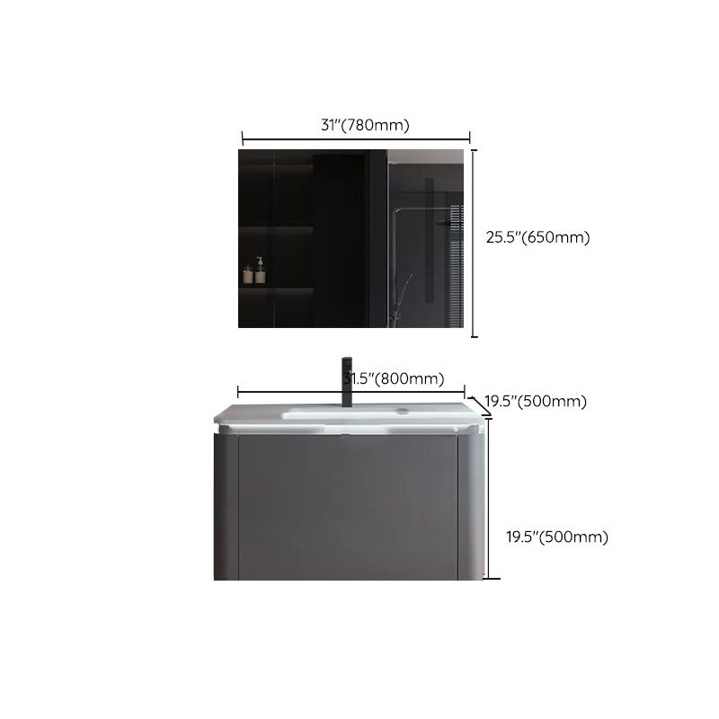 Grey Wood Modern Rectangular Wall Mounted Standard Bathroom Vanity Set Clearhalo 'Bathroom Remodel & Bathroom Fixtures' 'Bathroom Vanities' 'bathroom_vanities' 'Home Improvement' 'home_improvement' 'home_improvement_bathroom_vanities' 1200x1200_821a6467-14ba-4619-a8be-e5f20690d9ad