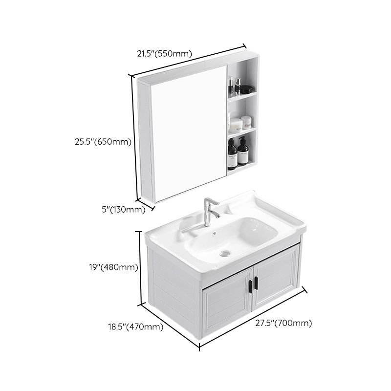 Wall Mount Modern White Bathroom Sink Vanity with Doors Sink Clearhalo 'Bathroom Remodel & Bathroom Fixtures' 'Bathroom Vanities' 'bathroom_vanities' 'Home Improvement' 'home_improvement' 'home_improvement_bathroom_vanities' 1200x1200_821f0df1-6846-4cb7-8e35-4238e26b93ee