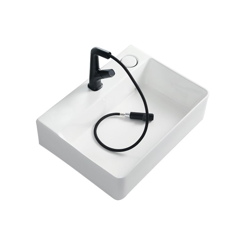 Modern Bathroom Sink Porcelain Rectangular Vessel Lavatory Sink with Pop-Up Drain Clearhalo 'Bathroom Remodel & Bathroom Fixtures' 'Bathroom Sinks & Faucet Components' 'Bathroom Sinks' 'bathroom_sink' 'Home Improvement' 'home_improvement' 'home_improvement_bathroom_sink' 1200x1200_82289c8a-aab9-412e-92d1-f02b1c3e6244