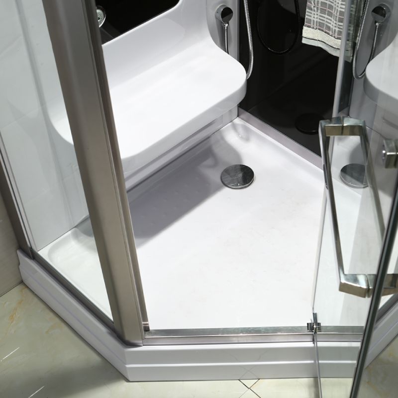 Neo-Angle Shower Stall Clear Tempered Glass Shower Enclosure With Shower Floor Clearhalo 'Bathroom Remodel & Bathroom Fixtures' 'Home Improvement' 'home_improvement' 'home_improvement_shower_stalls_enclosures' 'Shower Stalls & Enclosures' 'shower_stalls_enclosures' 'Showers & Bathtubs' 1200x1200_822f828c-6366-4f3e-95c5-c45f1437cb24